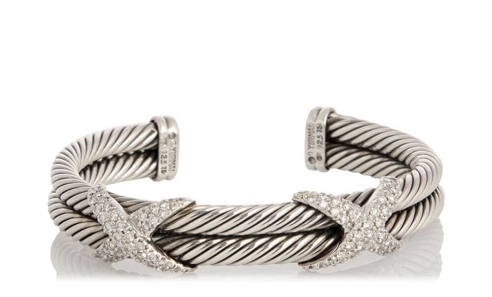 DAVID YURMAN DIAMOND X DOUBLE CABLE BRACELET